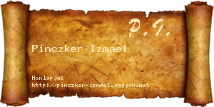 Pinczker Izmael névjegykártya